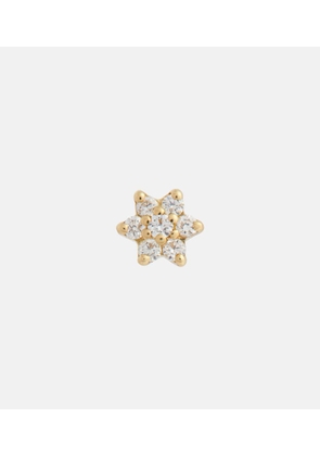 Maria Tash Flower 18kt gold single earring with diamonds