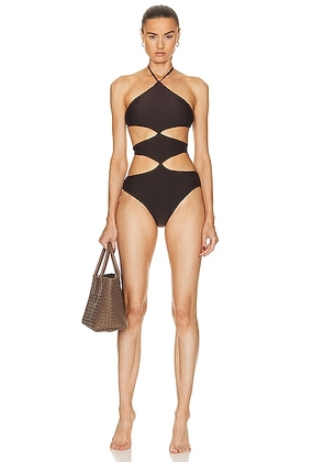 Shani Shemer Morgan One Piece Swimsuit in Chocolate Brown - Chocolate. Size M (also in ).