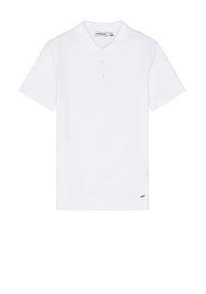 SIMKHAI Barron Short Sleeve Polo in Ivory - White. Size S (also in L).