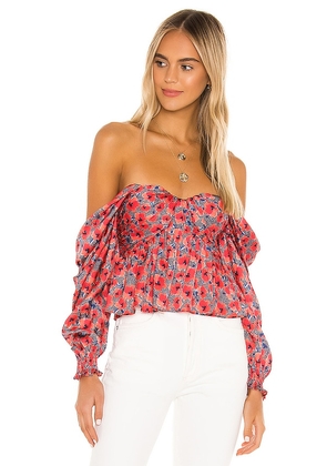 House of Harlow 1960 x REVOLVE Burna Blouse in Red. Size S, XS, XXS.