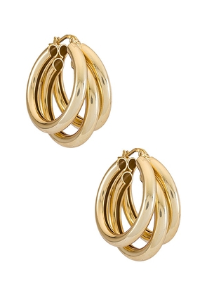 Electric Picks Jewelry Nirvana Earrings in Metallic Gold.