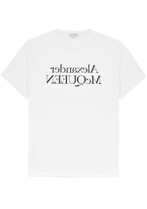 Alexander Mcqueen Logo-print Cotton T-shirt - White And Black