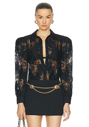 L'AGENCE Jenica Lace Blouse in Black - Black. Size S (also in XS).