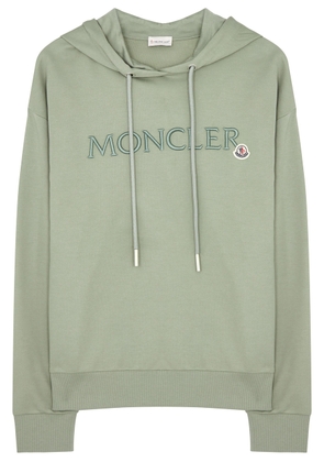 Moncler Logo Hooded Cotton Sweatshirt - Sage - L (UK14 / L)