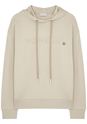 Moncler Logo Hooded Cotton Sweatshirt - Beige - L (UK14 / L)