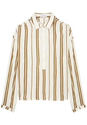 Bella Dahl Striped Linen-blend Blouse - Cream - L (UK14 / L)