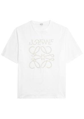 Loewe Anagram-embroidered Cotton T-shirt - Off White