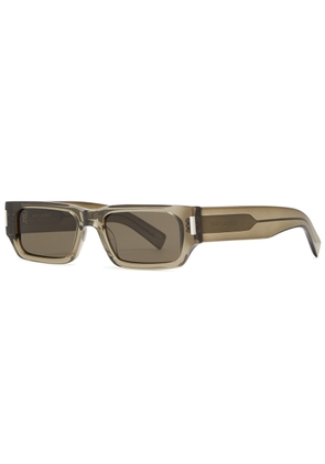 Saint Laurent Rectangle-frame Sunglasses - Brown Brown