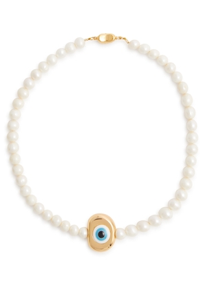 Timeless Pearly Evil Eye Pearl Necklace