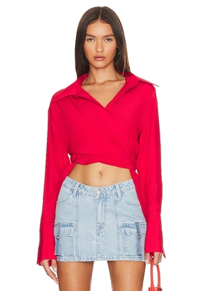 GAUGE81 Sabinas Silk Shirt in Red. Size 36/4.
