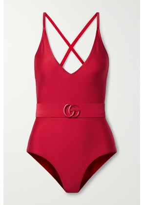Gucci - Belted Swimsuit - Red - XS,S,M,L,XL
