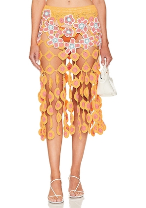 CeliaB Jataka Skirt in Orange. Size L, M, S, XS.