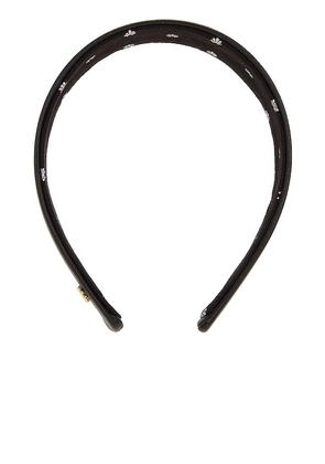 Lele Sadoughi Faux Leather Bessette Headband in Black.