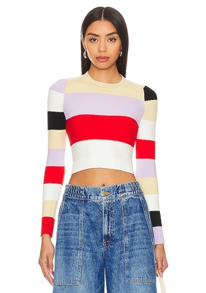 JoosTricot Color Block Intarsia Crop Top in Red. Size M, XS.