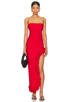 MAJORELLE Montauk Gown in Red. Size L, XL, XXS.