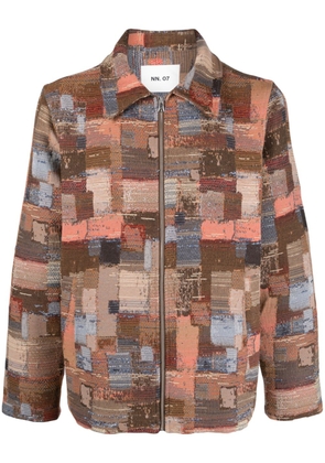 NN07 Ivan patchwork shirt jacket - Brown