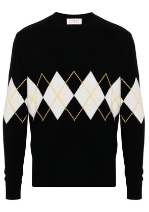 FURSAC argyle-pattern fine-knit jumper - Black