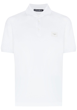 Dolce & Gabbana logo plaque polo shirt - White