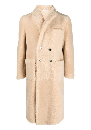 Thom Browne shearling double-breasted coat - Neutrals