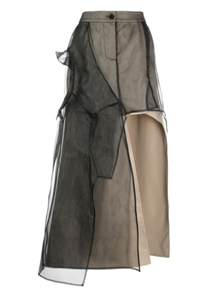 Feng Chen Wang asymmetric layered skirt - Black