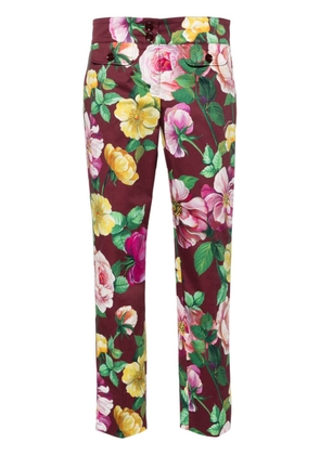 Dolce & Gabbana camellia-print trousers - Red