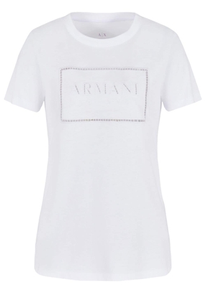 Armani Exchange logo-appliqué cotton T-shirt - White