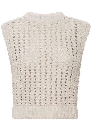 FRAME tape-yarn cotton sweater vest - Neutrals