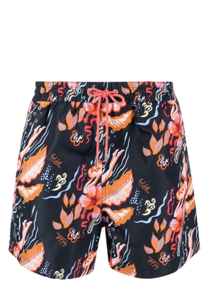 Paul Smith Hawaii floral-printed swimming shorts - Blue