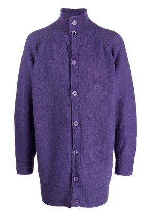 Yohji Yamamoto high-neck button-up cardigan - Purple