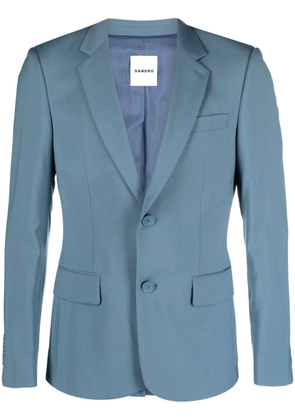 SANDRO single-breasted virgin wool jacket - Blue