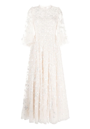 Needle & Thread Constellation Gloss sequin-embellished gown - White