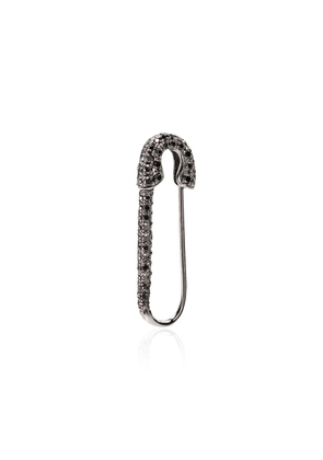 Anita Ko 18kt black gold safety pin diamond earring
