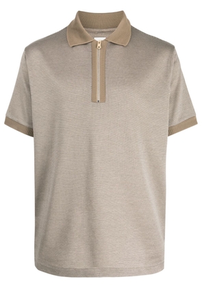 Paul Smith zip-front cotton polo shirt - Brown
