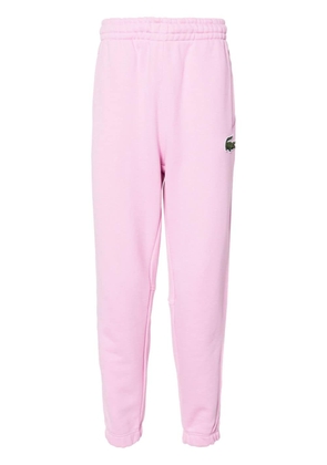 Lacoste logo-patch cotton track pants - Pink