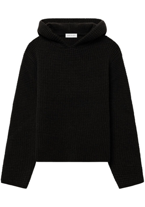 John Elliott waffle-knit cotton hoodie - Black