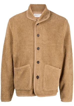 Universal Works textured buttoned jacket - Brown