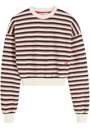 Victoria Beckham stripe-detail sweatshirt - White