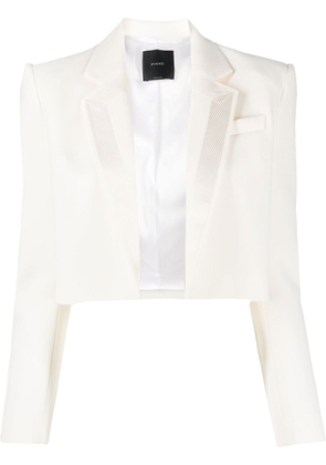 PINKO notched-lapel cropped jacket - White