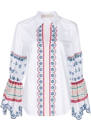 Silvia Tcherassi embroidered-design classic-collar shirt - White