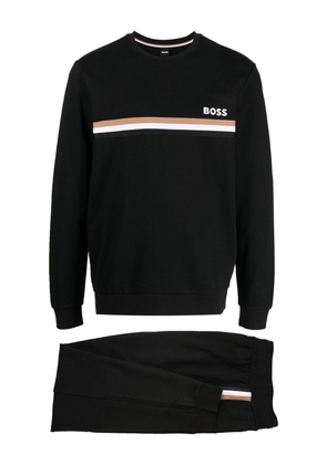 BOSS logo-print cotton loungewear set - Black