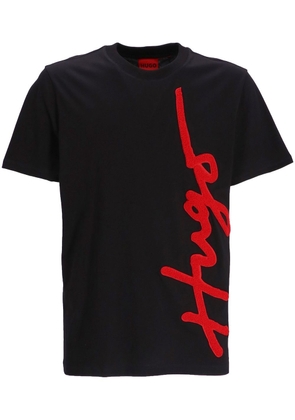 HUGO Oversize embroidered logo T-shirt - Black