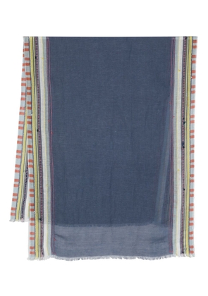 Altea striped frayed scarf - Blue