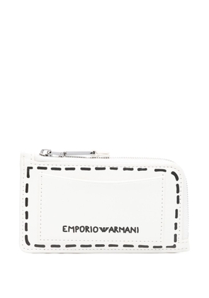 Emporio Armani logo-print cardholder - White