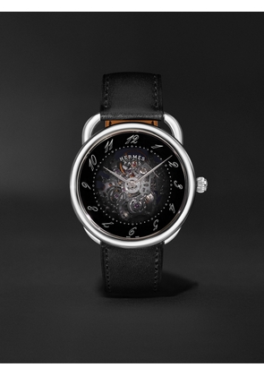 Hermès Timepieces - Arceau Squelette Automatic 40mm Stainless Steel and Leather Watch, Ref. No. W055631WW00 - Men - Black
