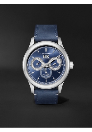 Chopard - L.U.C Perpetual Twin Automatic Perpetual Calendar 43mm Stainless Steel and Nubuck Watch, Ref. No. 168561-3003 - Men - Blue
