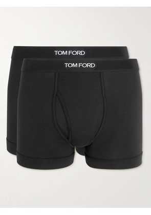 TOM FORD - Two-Pack Stretch Cotton and Modal-Blend Boxer Briefs - Men - Black - S