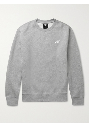 Nike - Logo-Embroidered Cotton-Blend Jersey Sweatshirt - Men - Gray - XS