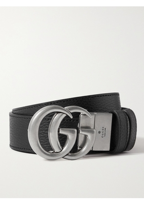Gucci - 3.5cm Reversible Full-Grain Leather Belt - Men - Black - EU 80
