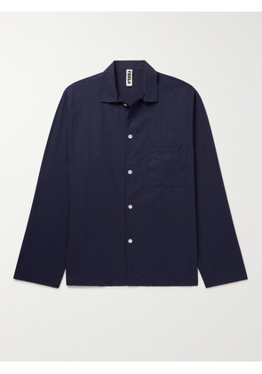 TEKLA - Camp-Collar Organic Cotton-Poplin Pyjama Shirt - Men - Blue - S