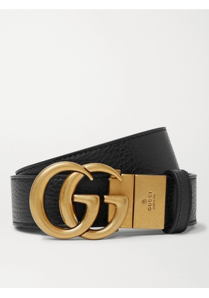 Gucci - 3cm Logo-Detailed Full-Grain Leather Belt - Men - Black - EU 80